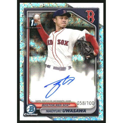 2024 Bowman Chrome Prospect Autographs Mini-Diamond Refractors #CPANU Naoyuki Uwasawa
