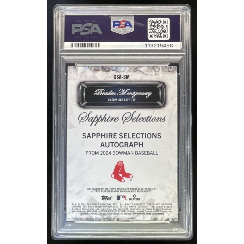 2024 Bowman Draft Sapphire Selections #SSA-BM Braden Montgomery Auto PSA 10