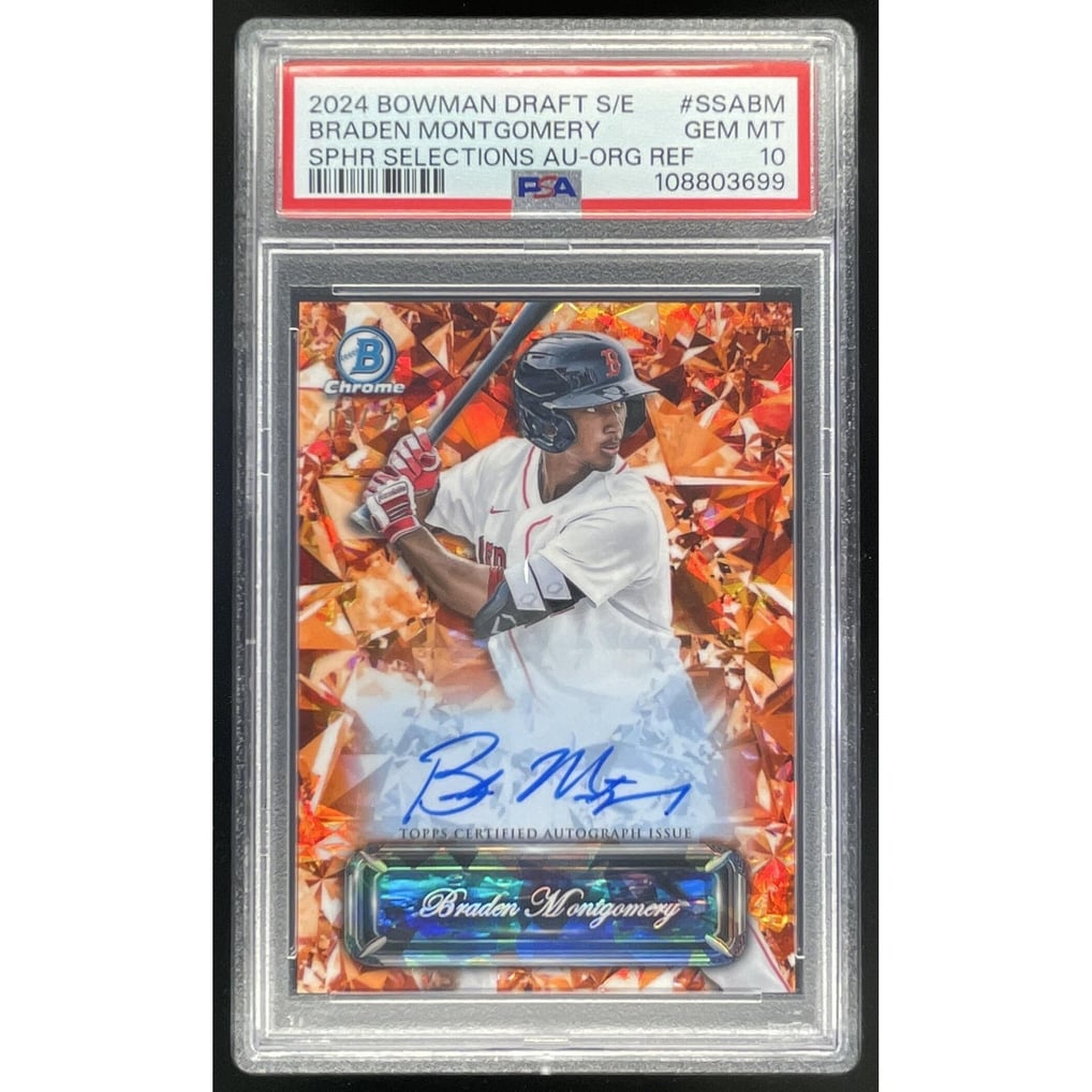 2024 Bowman Draft Sapphire Selections Orange Braden Montgomery Auto /25 PSA 10