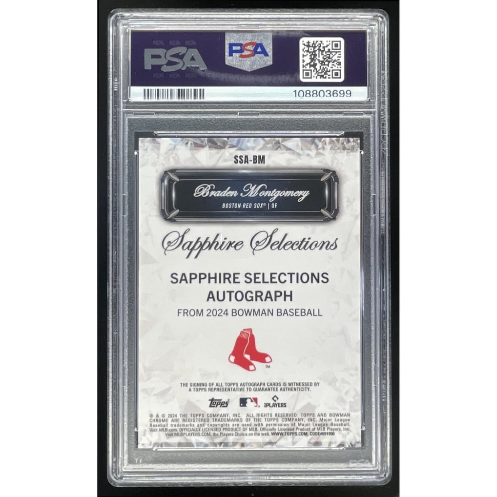2024 Bowman Draft Sapphire Selections Orange Braden Montgomery Auto /25 PSA 10