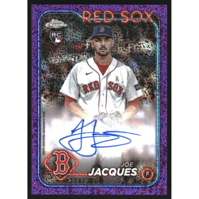 2024 Topps Chrome Rookie Autographs Purple Speckle Refractors #RAJJQ Joe Jacques