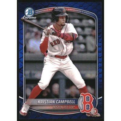2025 Bowman Chrome Prospects Blue Reptilian Refractors #BCP42 Kristian Campbell