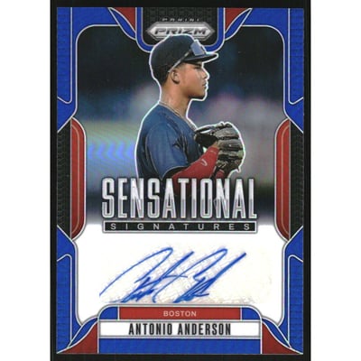 2025 Panini Prizm Sensational Signatures Prizms Blue #47 Antonio Anderson