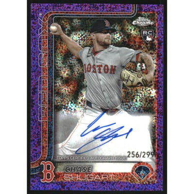2025 Topps Chrome Rookie Autographs Purple Speckle Refractors #RACS Chase Shugart