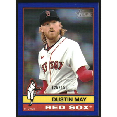 2025 Topps Heritage Chrome Blue Refractors #687 Dustin May