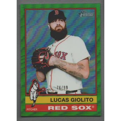 2025 Topps Heritage Chrome Green Refractors #527 Lucas Giolito