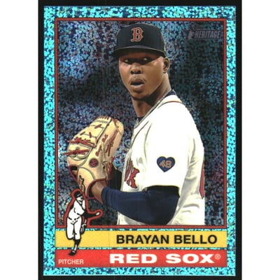 2025 Topps Heritage Chrome Light Blue Sparkle Refractors #384 Brayan Bello