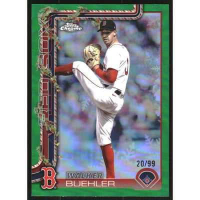 2025 Topps Holiday Chrome Green Refractors #HC197 Walker Buehler