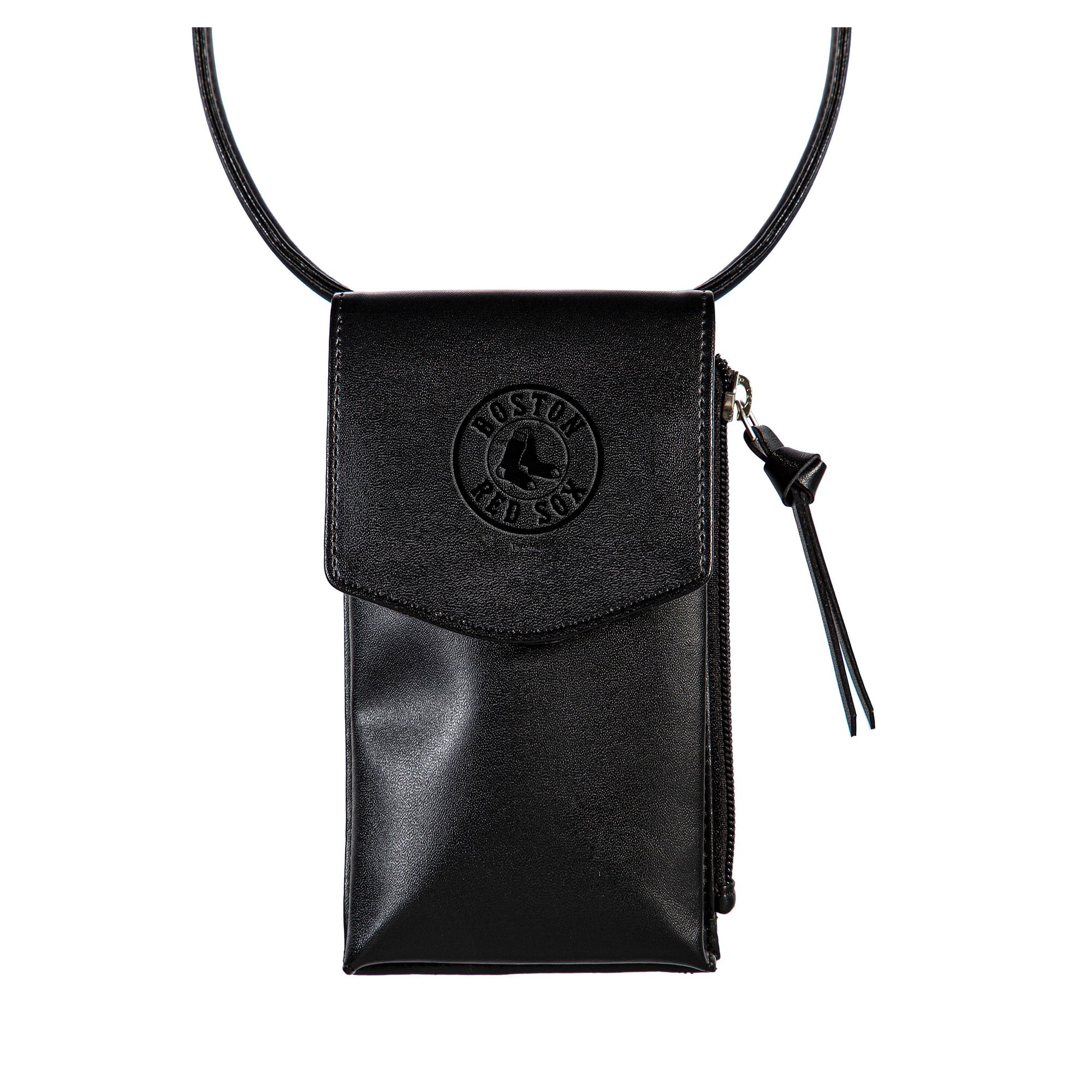 Boston Red Sox Black Hybrid Leather Crossbody Cell Phone Wallet