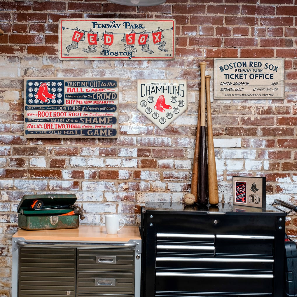 Boston Red Sox 10'' x 28'' Team Traditions Wood Sign