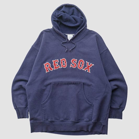 Boston Red Sox 2000s Hooded Pullover Sweatshirt - Navy - M by Fanatics Real Vintage