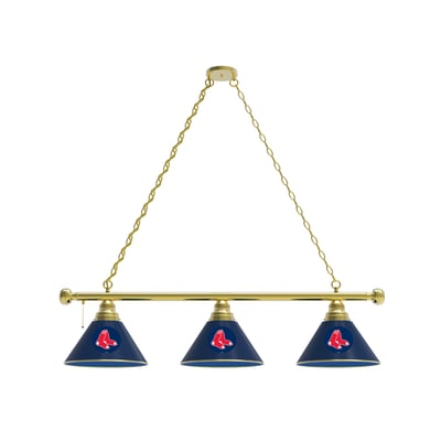 Boston Red Sox 3-Shade Billiard Light with Brass Fixture