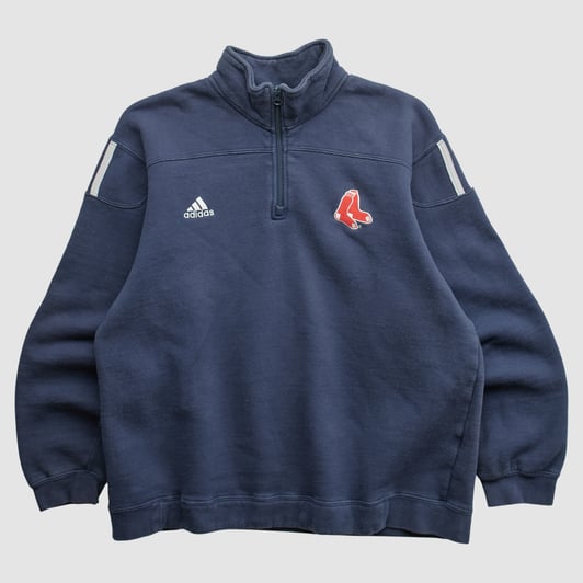 Boston Red Sox Adidas 2000s 1/4 Zip Sweatshirt - Navy - S by Fanatics Real Vintage
