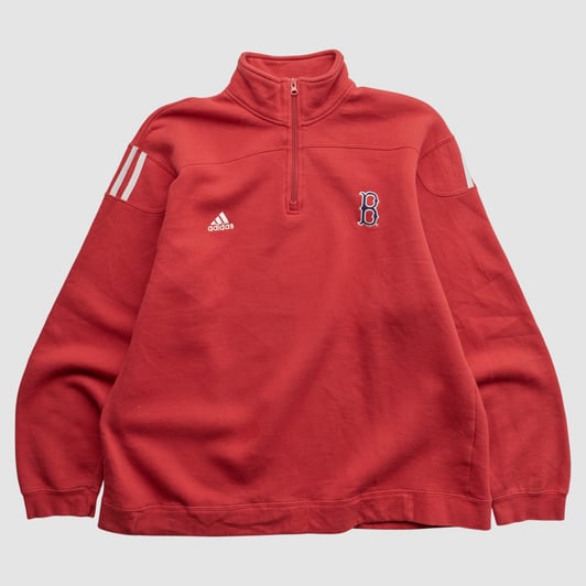Boston Red Sox Adidas 2000s 1/4 Zip Sweatshirt - Red - XL by Fanatics Real Vintage