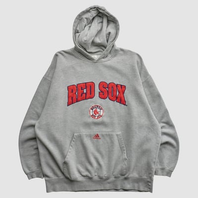 Boston Red Sox Adidas 2000s Hooded Pullover Sweatshirt - Gray - XL by Fanatics Real Vintage