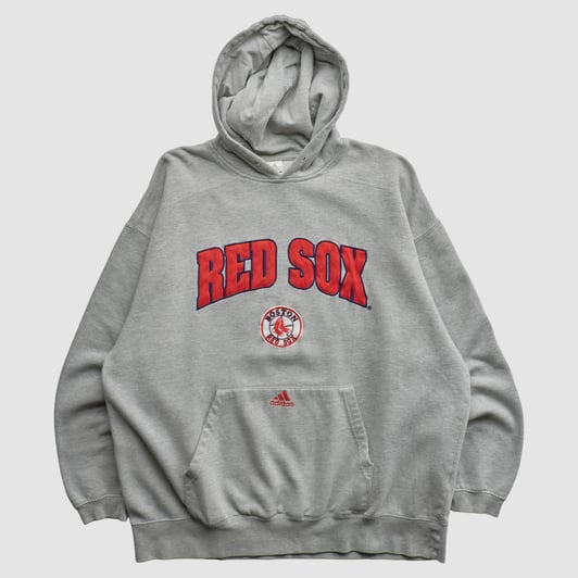 Boston Red Sox Adidas 2000s Hooded Pullover Sweatshirt - Gray - XL by Fanatics Real Vintage