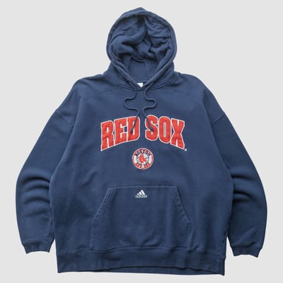 Boston Red Sox Adidas 2000s Hooded Pullover Sweatshirt - Navy - XL by Fanatics Real Vintage