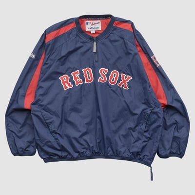 Boston Red Sox Majestic 2000s 1/4 Zip Jacket - Navy - L by Fanatics Real Vintage