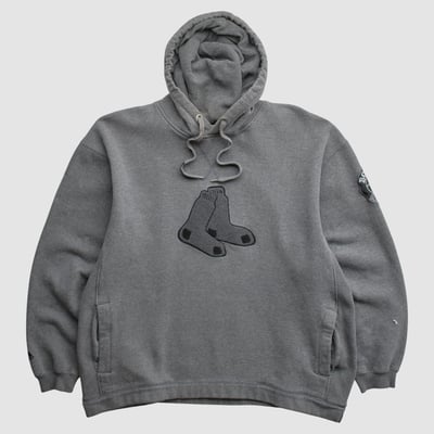 Boston Red Sox Majestic 2000s Hooded Pullover Sweatshirt - Dark Heather Gray - M by Fanatics Real Vintage
