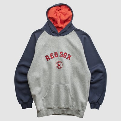 Boston Red Sox Majestic 2000s Hooded Pullover Sweatshirt - Gray - S by Fanatics Real Vintage