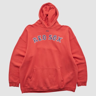 Boston Red Sox Majestic 2000s Hooded Pullover Sweatshirt - Red - M by Fanatics Real Vintage