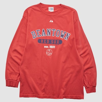 Boston Red Sox Majestic 2000s Long Sleeve T-shirt - Red - L by Fanatics Real Vintage