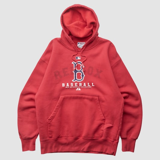 Boston Red Sox Majestic 2005 Hooded Pullover Sweatshirt - Red - L by Fanatics Real Vintage