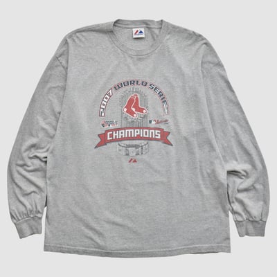 Boston Red Sox Majestic 2007 Long Sleeve T-shirt - Heather Gray - 2XL by Fanatics Real Vintage