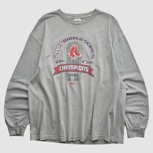 Boston Red Sox Majestic 2007 Long Sleeve T-shirt - Heather Gray - XL by Fanatics Real Vintage