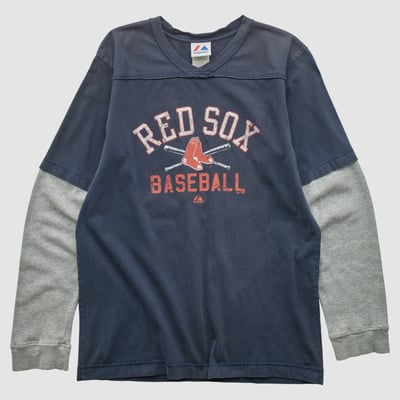 Boston Red Sox Majestic 2010s Long Sleeve T-shirt - Navy - S by Fanatics Real Vintage
