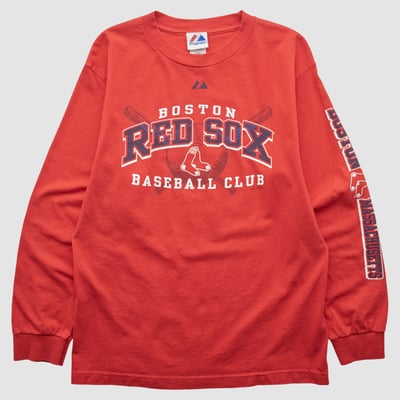 Boston Red Sox Majestic 2010s Long Sleeve T-shirt - Red - S by Fanatics Real Vintage