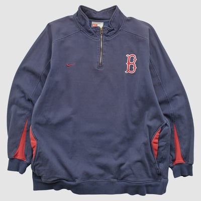Boston Red Sox Nike 2000s 1/4 Zip Sweatshirt - Navy - M by Fanatics Real Vintage