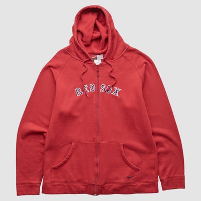 Boston Red Sox Nike 2000s Hooded Full Zip Sweatshirt - Red - M by Fanatics Real Vintage