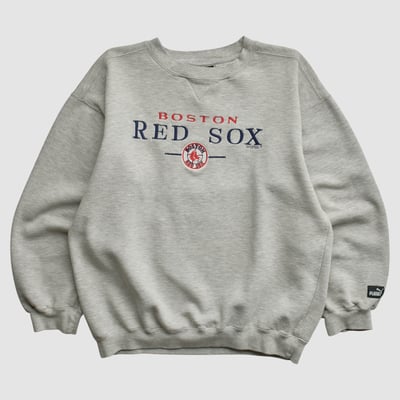 Boston Red Sox Puma 1999 Pullover Sweatshirt - Heather Gray - S by Fanatics Real Vintage