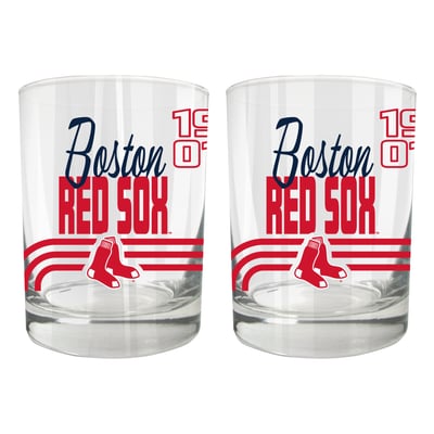 Boston Red Sox Two-Piece 12oz. Heritage Rocks Glass Set