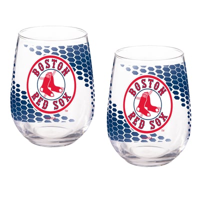 Boston Red Sox Two-Piece 17oz. Color Fade Stemless Wine Glass Set