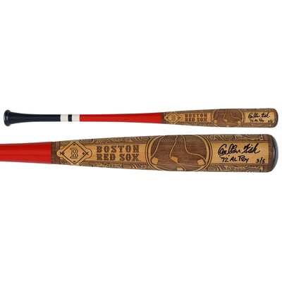 Carlton Fisk Boston Red Sox Autographed Fanatics Authentic Pillbox Bat Company Mural Series Bat with "72 AL ROY" Inscription - Limited Edition of 5