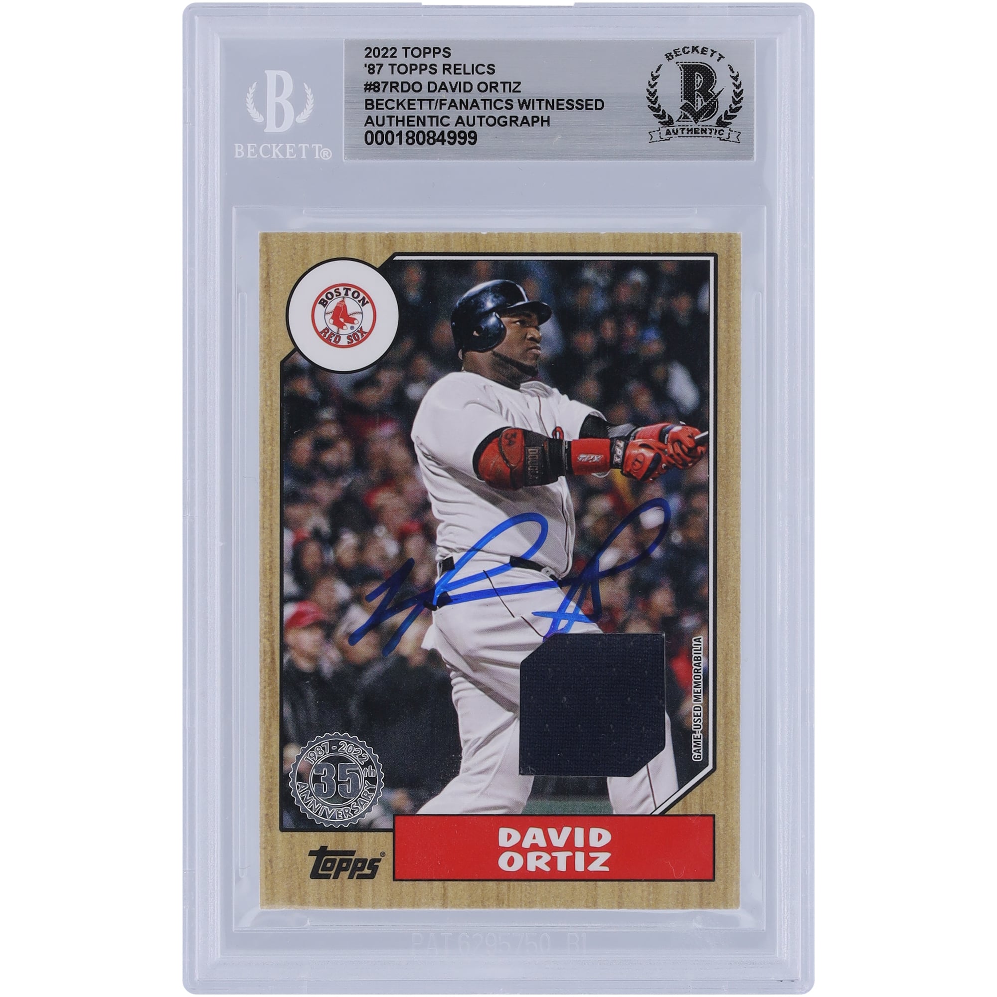 David Ortiz Relic Card (RARE) autograph jersey serial numbered 