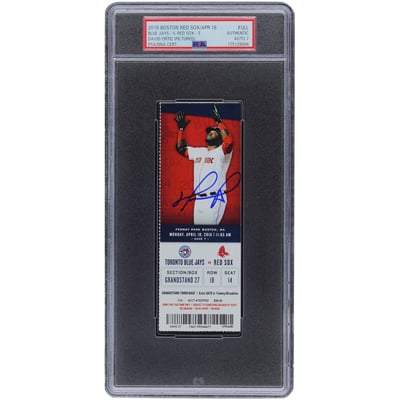 David Ortiz Boston Red Sox Autographed Fanatics Authentic 4-18-16 PSA Authenticated Auto 7 Ticket