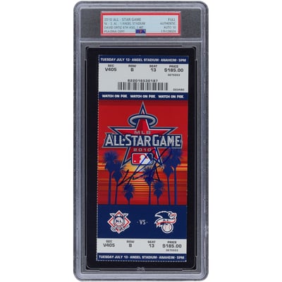 David Ortiz Boston Red Sox Autographed Fanatics Authentic 7-13-10 6th MLB All Star Game PSA Authenticated Auto 10 Ticket