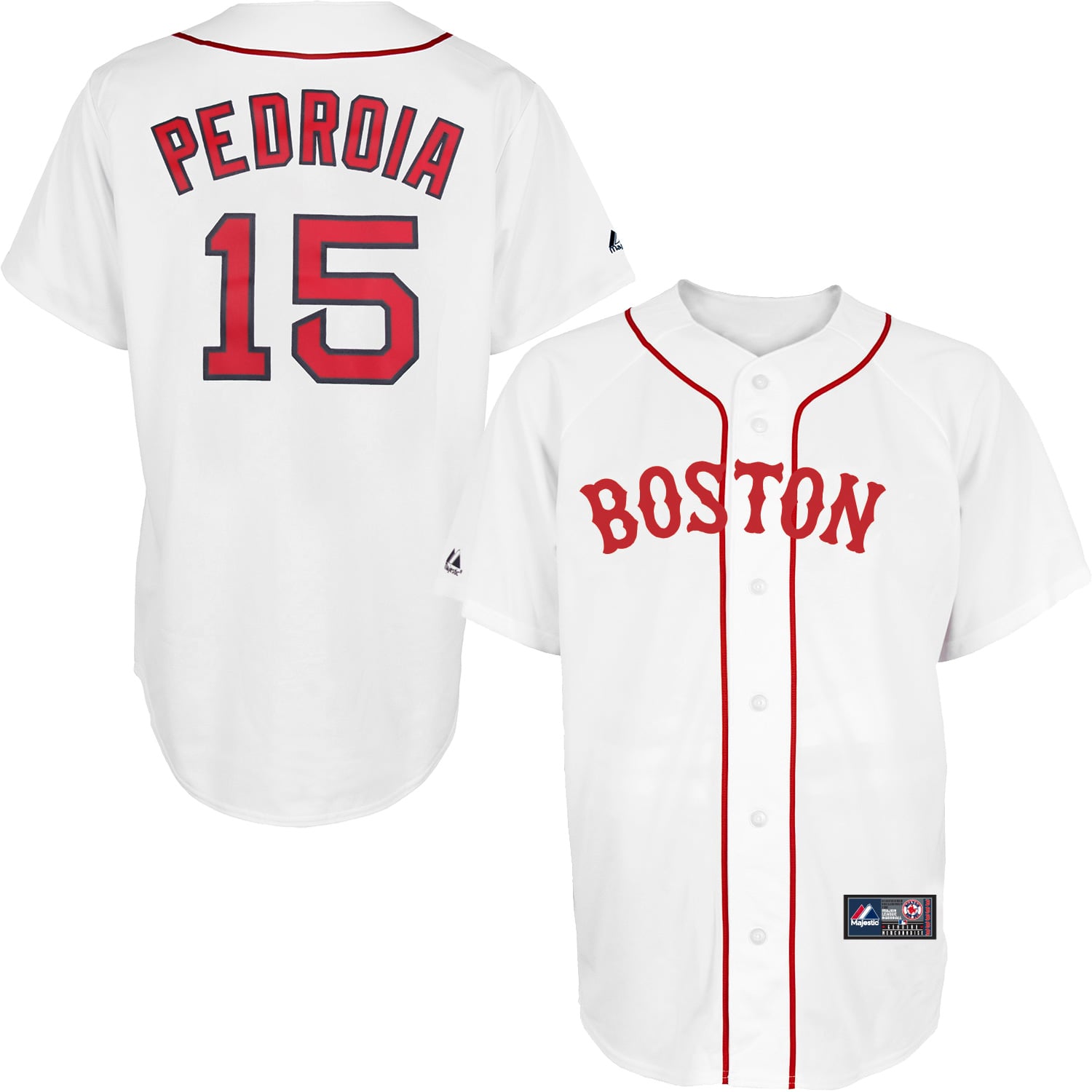 Majestic Boston Red Sox Dustin Pedroia White Replica Player 