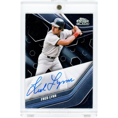 Fred Lynn Boston Red Sox Autographed 2023 Topps Chrome Black #CBA-FL Card 
