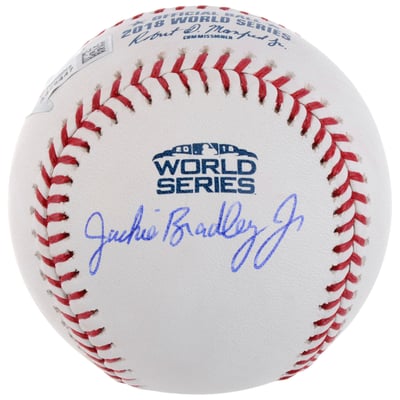 Jackie Bradley Jr. Boston Red Sox Fanatics Authentic Autographed 2018 World Series Logo Baseball