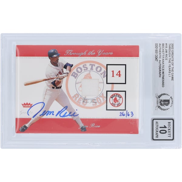 Jim Rice Boston Red Sox Autographed 2002 Fleer Greats of the Game 