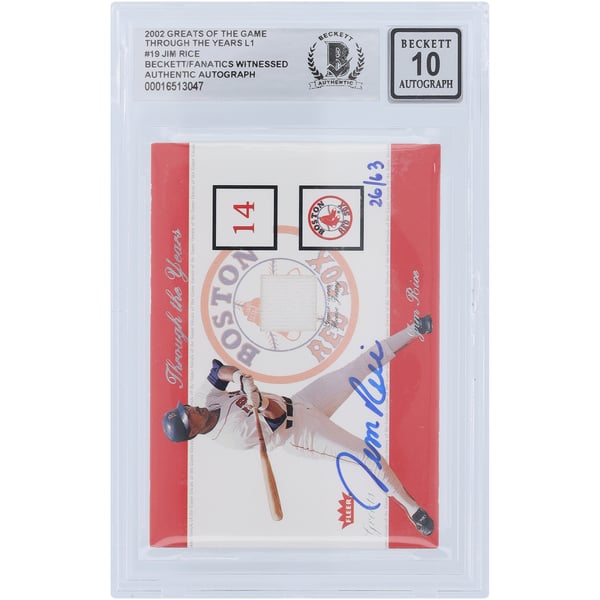 Jim Rice Boston Red Sox Autographed 2002 Fleer Greats of the Game 