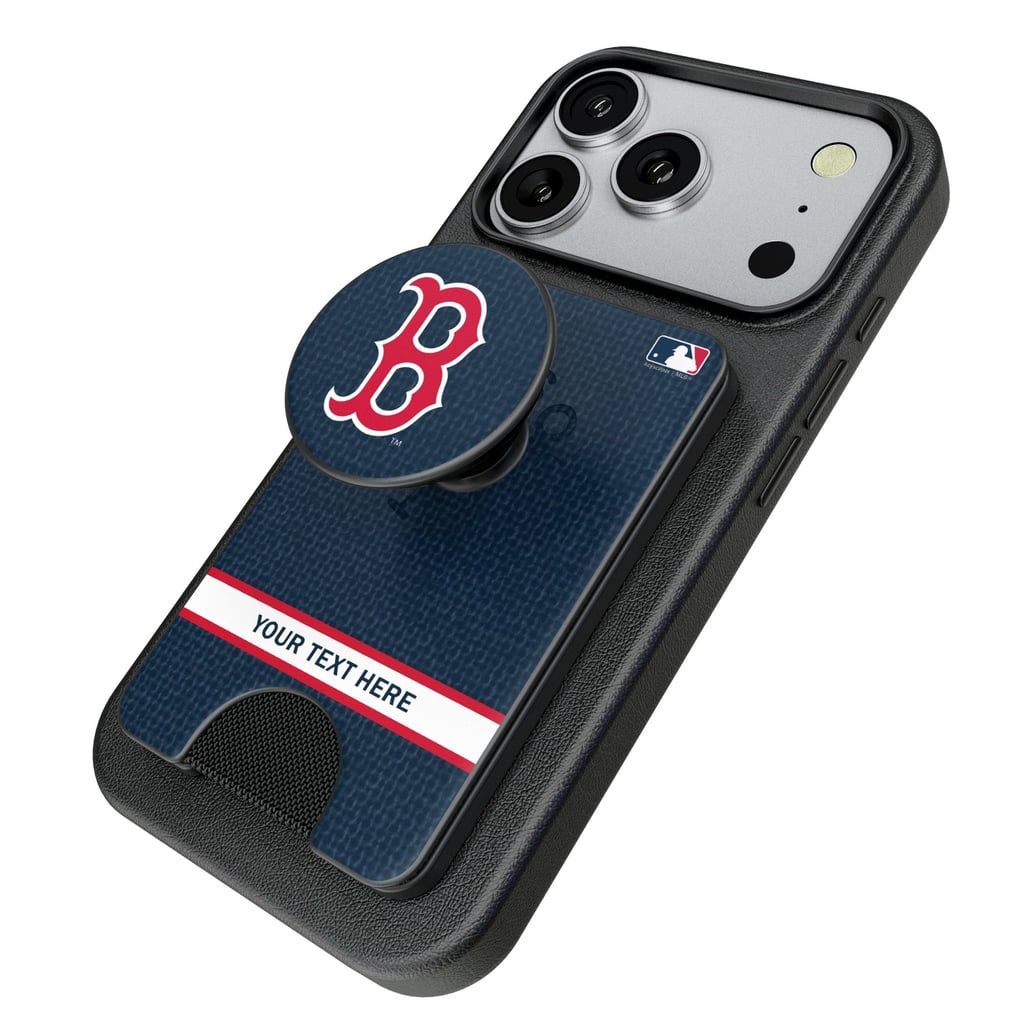 Boston Red Sox Keyscaper Personalized Solid PopSockets Magnetic Wallet