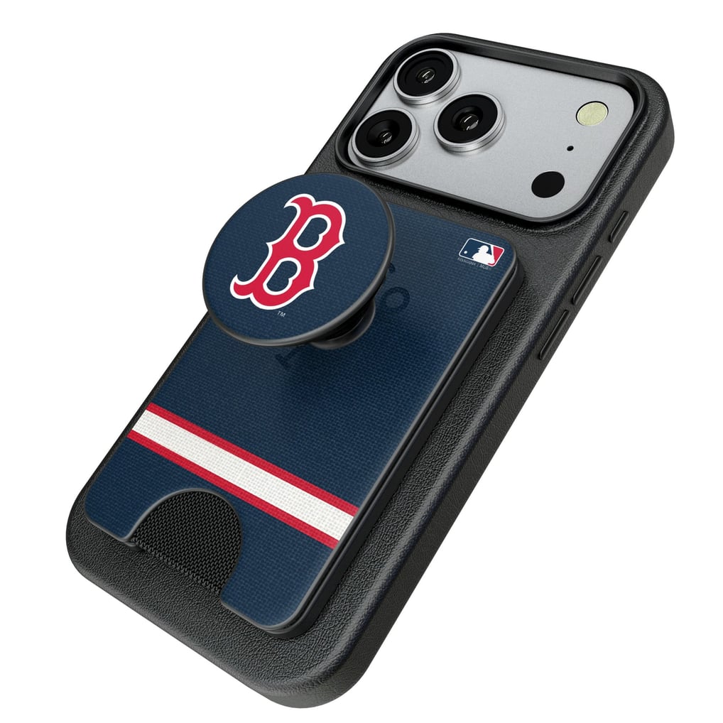 Boston Red Sox Keyscaper Stripe PopSockets Magnetic Wallet