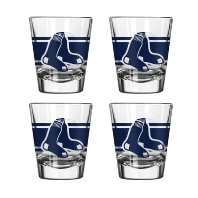 Boston Red Sox Logo Brands Four-Piece Stripe Shot Glass Set