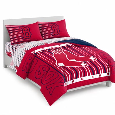 Logo Brands Boston Red Sox Momentum Bed In A Bag - Queen