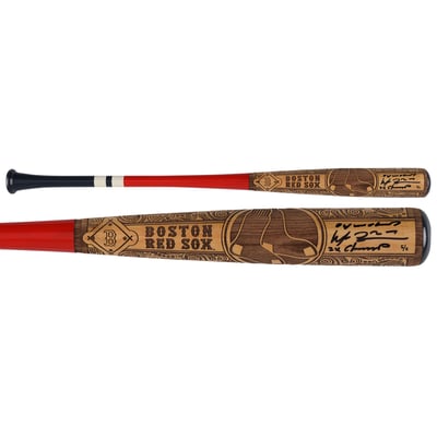 Manny Ramirez Boston Red Sox Autographed Fanatics Authentic Pillbox Bat Company Mural Series Bat with Multiple Inscriptions - Limited Edition #5/5
